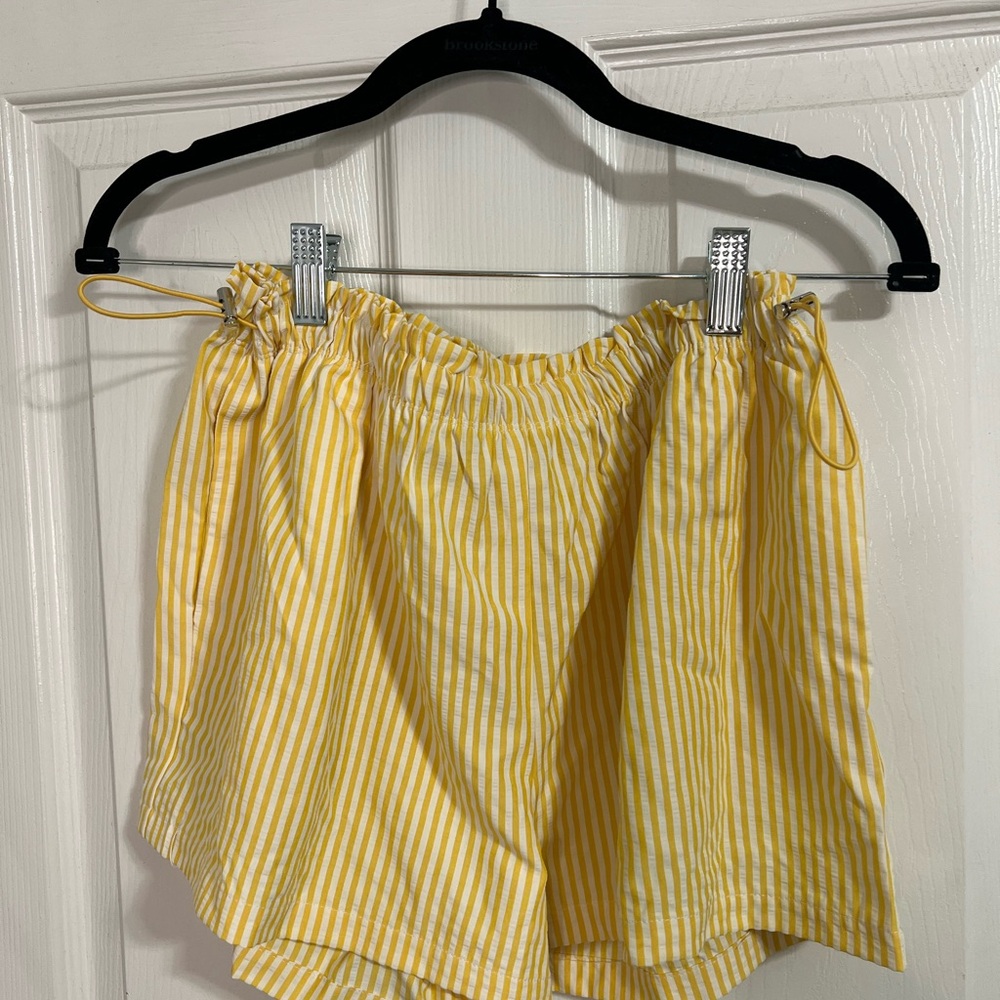 Yellow Striped Women's Shorts